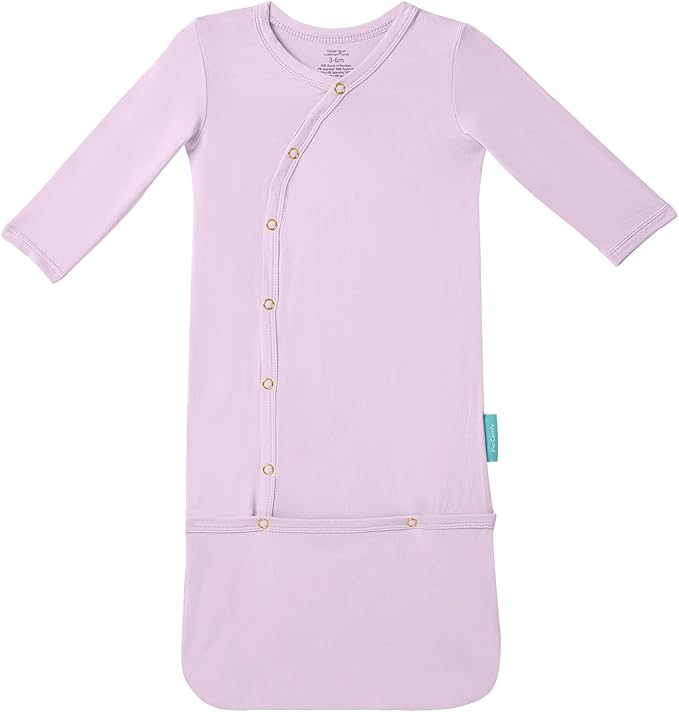 PurComfy Supersoft Baby Sleeper Gowns, Premium Bamboo Viscose Infant Nightgown Sleepers Preemie Newborn Snap Bundler