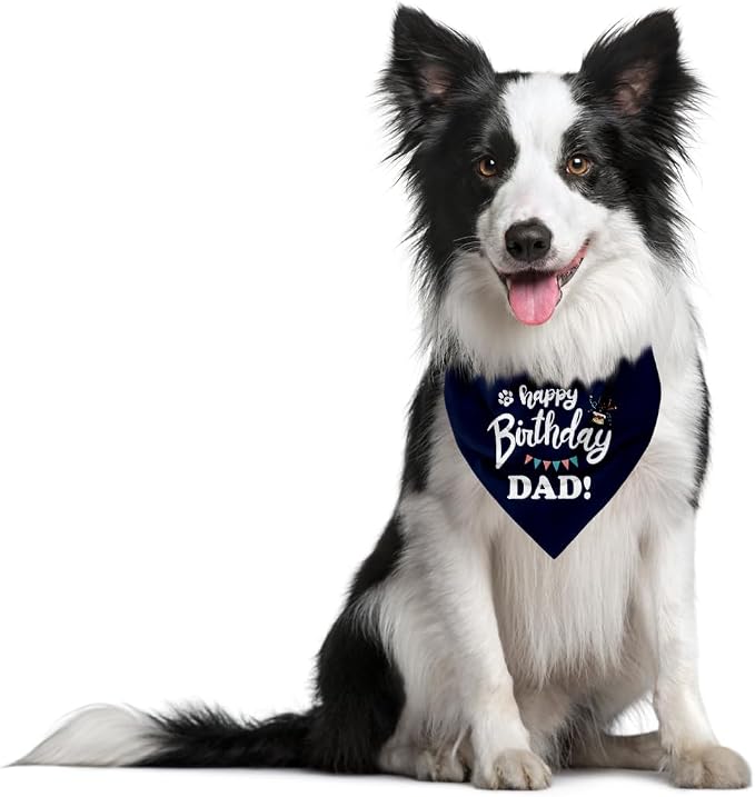 Happy Birthday Dad Dog Bandana, Dad's Gift Dog Bandana, Pet Scarf Accessories - Image 3