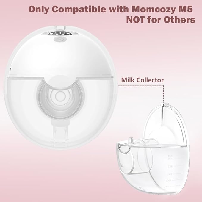 One Milk Collector Cup Only Compatible with Momcozy M5 Wearable Breast Pump Replacement Accessories, Not for Others