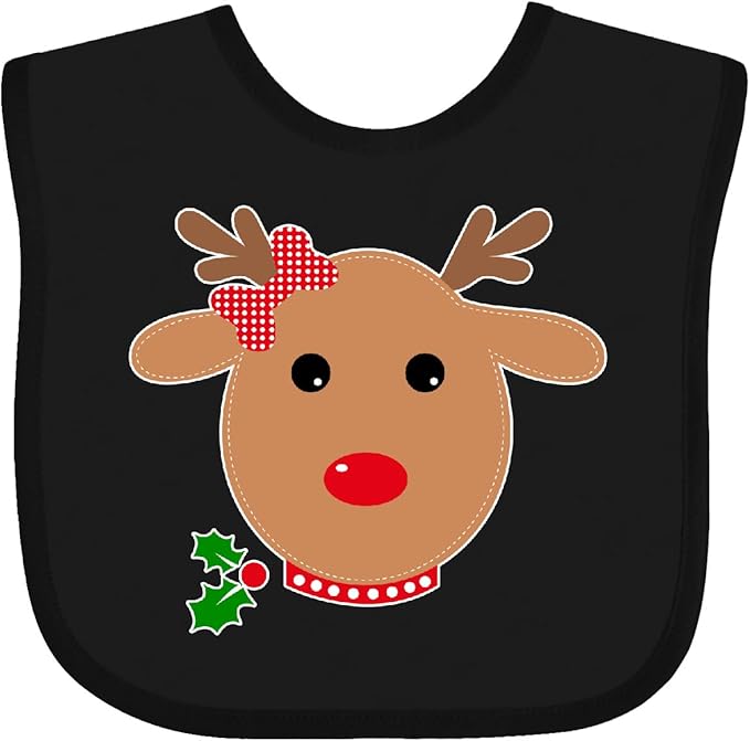 inktastic Girl Reindeer Baby Bib