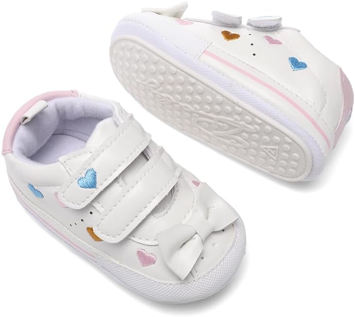 Clowora Baby Boys Girls Shoes Non-Slip Rubber Sole Sneakers Infant First Walking Toddler Crib Shoes Newborn Loafers Flats.