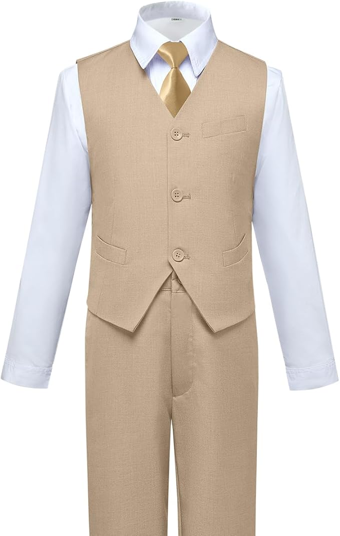Visaccy Boys Suits Slim Fit Dress Clothes Ring Bearer Outfit