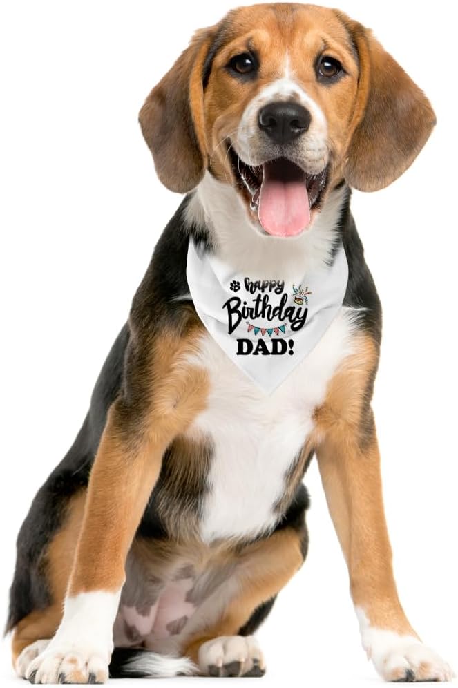 Happy Birthday Dad Dog Bandana, Dad's Gift Dog Bandana, Pet Scarf Accessories - Image 2