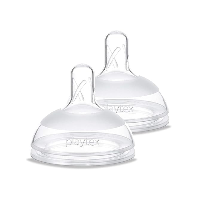 Playtex Baby NATURALATCH Comfort Wide Neck Nipples for Babies 6+ Months, Fast Flow (2 Count), Feeding Essentials for Newborn and Breastfeeding Babies