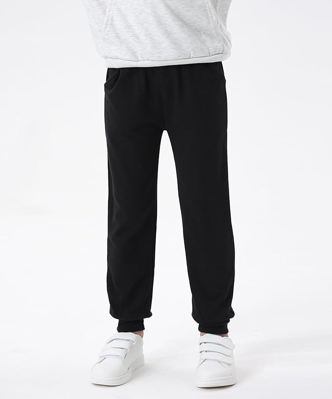 GFQLONG 2/3 Pack Toddler Pants Sweatpants Boys Cotton Joggers, Athletic Pull on Sweat Pants with Pockets for Kids Clothes