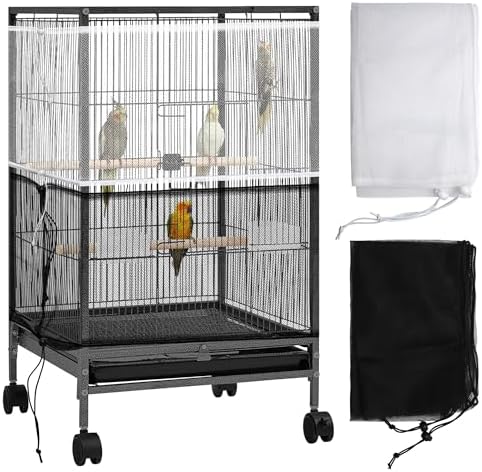 2 Pack Bird Cage Seed Catcher Guard, Bird Cage Cover, Heavy Duty Adjustable by Unknown