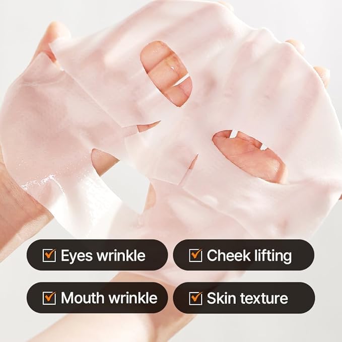 WELLDERMA Retinol Peptide Lifting Restore Hydrogel Fitting Mask, 25g x 4 Sheets – Firming & Hydrating Micro-Hole Sheet Mask with Retinol, Peptide Complex, Collagen Water & Niacinamide