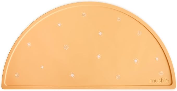 mushie Silicone Placemat for Kids | BPA-Free Non-Slip Design (Sun Orange)