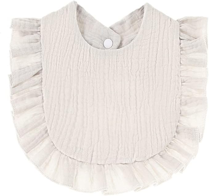 4 PACK Solid Muslin Baby Drool Bibs Set for Unisex Boys Girls Cotton Adjustable Teething Feeding Drooling Bibs