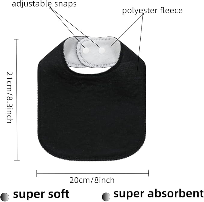 8 Pack Baby Bibs Unisex Adjustable with Snaps Ultra Soft Absorbent Drooling Teething for Boys and Girls