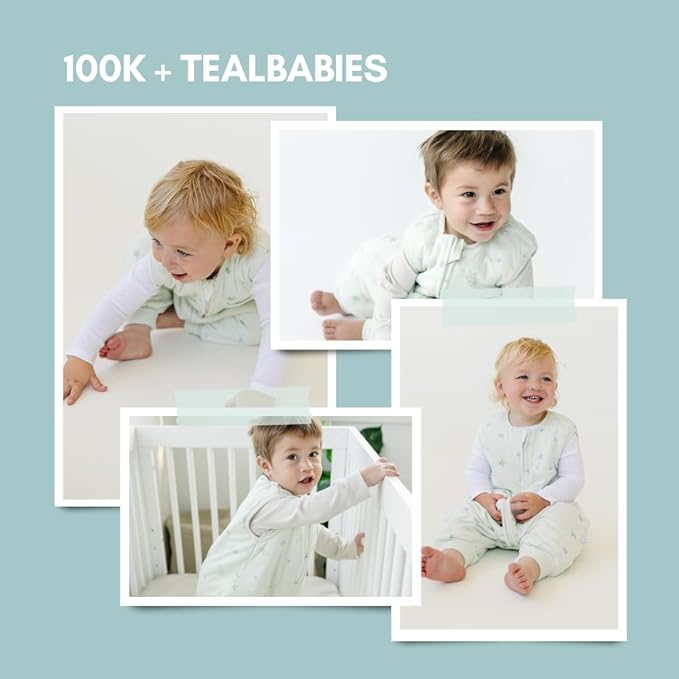 Tealbee Dreamsuit Toddler Sleep Sack with Feet – Walker Sleep Bag with Legs, Rayon made from Bamboo, Winter 1.5 TOG, 2-Way Zipper, 3T-4T - Seashell