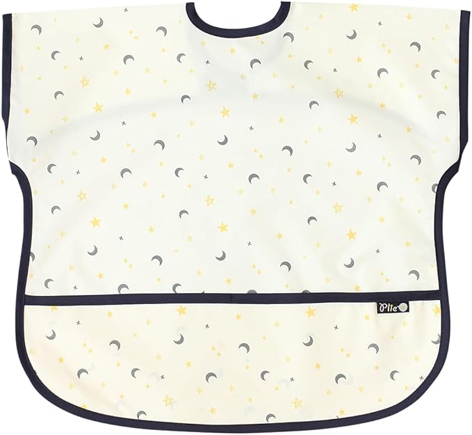 Short Sleeve Waterproof Bib for Toddlers – Feeding Apron for Mealtime, Daycare, Self-Feeding & Messy Play, Baby Bib