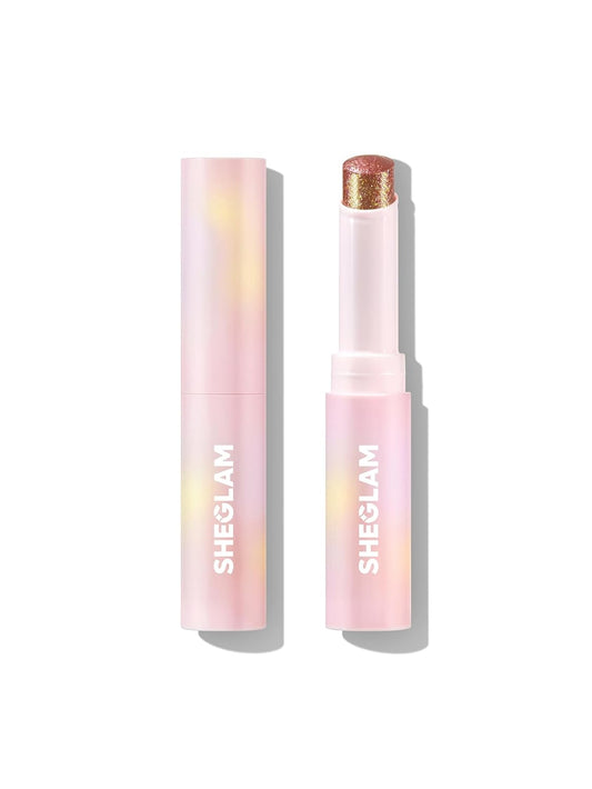SHEGLAM Crystal Jelly Glaze Stick Eye Shadow Stick Eyeliner Brightener Pencil Crayon with Brush Easy to Blend Long Lasting Shimmer Eyeshadow-Fuchsia Fun