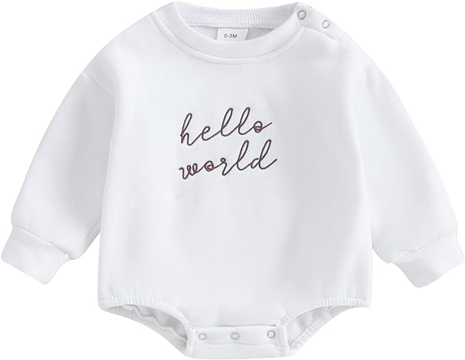 VISGOGO Newborn Infant Baby Boy Girls Oversized Romper Little Dude Sweater Onesie Coming Home Outfit Neutral Clothes