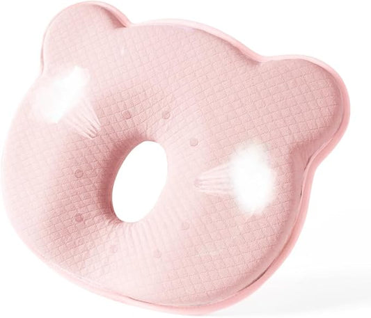 Memory Foam Baby Pillow for Newborn Flat Head Baby Pillow Machine-Washable Neck Support Prevent Flat Head 100% Cotton