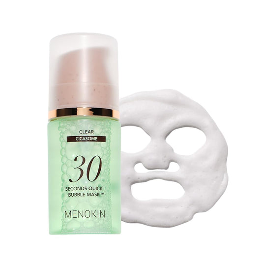 MENOKIN 30 Seconds Quick Bubble Mask [CLEAR] - [Cica] in Micro-bubbles For Soothing & Skin Strengthening, Hydration, Clearer Complexion, Korean Skin Care Essential, 50 Uses, 2.36 fl.oz