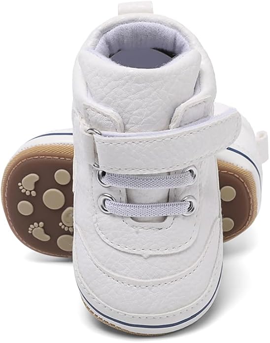 Clowora Baby Boys Girls Shoes Non-Slip Rubber Sole Sneakers Infant First Walking Toddler Crib Shoes Newborn Loafers Flats.