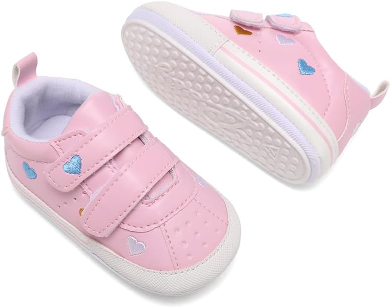 Clowora Baby Boys Girls Shoes Non-Slip Rubber Sole Sneakers Infant First Walking Toddler Crib Shoes Newborn Loafers Flats.