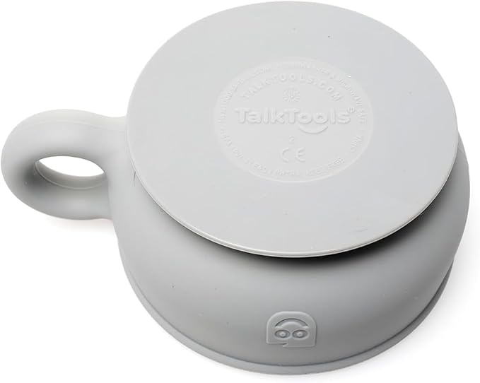 TalkTools Itsy Bowl & Snack Lid | Suction silicone dish for toddlers | Safe, fun, self-feeding mealtime essential (Bubblegum).
