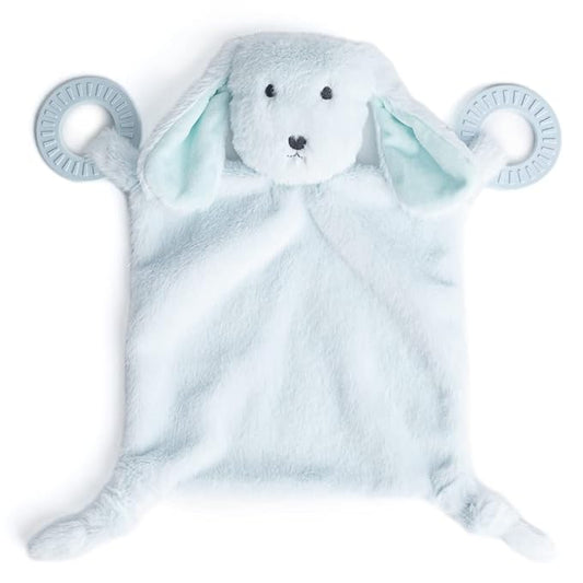 Baby Teether & Plush Lovey by Bella Tunno, Silicone Teether with Animal Snuggle Toy & Sensory Rattle, Teething Relief for Babies 0-6 Months, 6-12 Months, Dog
