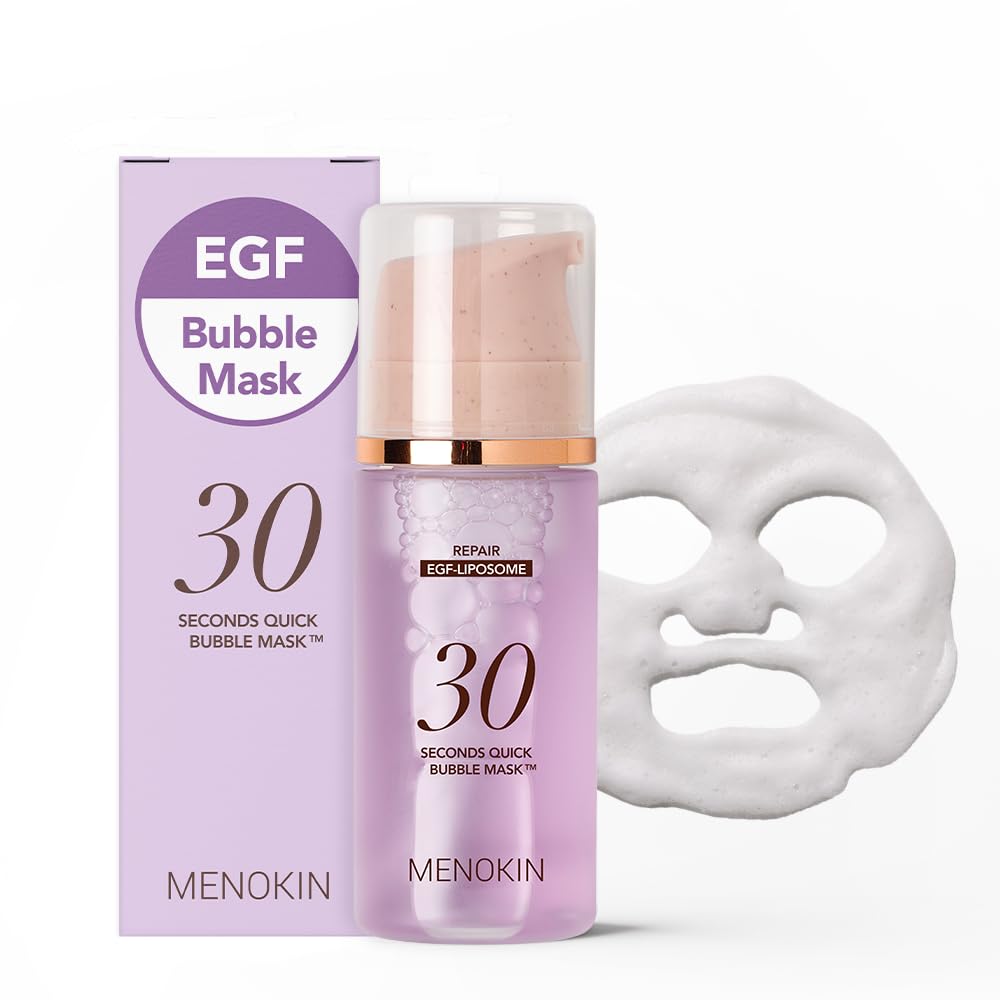 MENOKIN 30 Seconds Quick Bubble Mask [REPAIR] - [EGF Liposome] in Micro-bubbles for Skin Restoration, Hypoallergenic Bubble Capsule for Deep Repair, Korean Skin Care Essential, 70 Uses, fl.oz