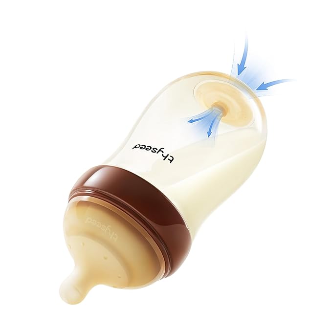 Thyseed PPSU Natural Anti-Colic Baby Bottles | Newborn Breast Like Nursing Bottle for Breastfed Babies with Nipple, (2+ Months 8 Ounce,1 Pack