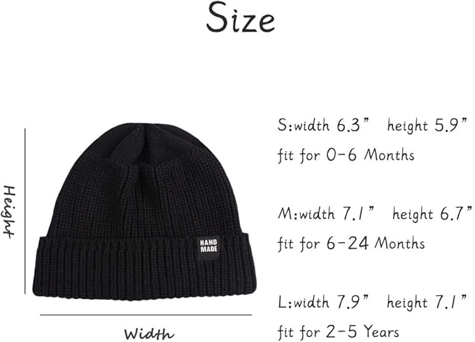 JANGANNSA Simple Knitted Baby Beanie Hip-Hop Boys Winter Hat Toddler Kids Bonnet for Girls 0-5Y
