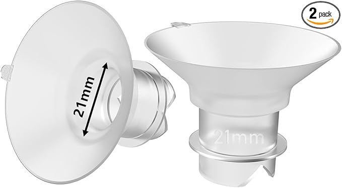 2pcs Upgraded Flange Inserts 21mm Compatible with Momcozy/Medela/Spectra/eufy/Elvie/Lansinoh/TSRETE/Paruu Wearable Pump with 24mm Shields/Flanges, Reduce 24mm Nipple Tunnel Down to 21mm
