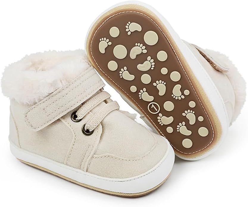 Clowora Baby Boys Girls Shoes Non-Slip Rubber Sole Sneakers Infant First Walking Toddler Crib Shoes Newborn Loafers Flats.