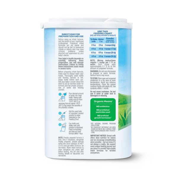 Happy Baby Organics Stage 1 A2 Infant Formula, 0 12 Months, Milk Based Organic Baby Formula Powder with A2 Milk, Probiotics & Prebiotics for Immune & Digestive Support, 22.9 Ounce (Pack of 3)