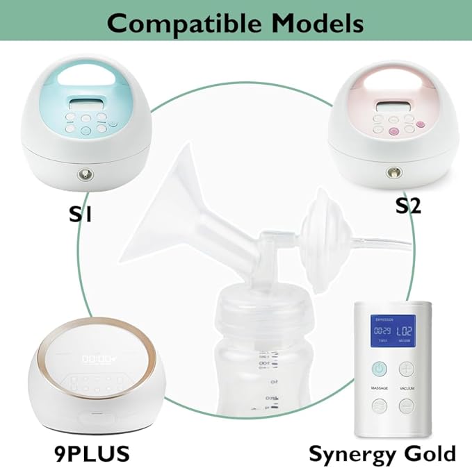 2pcs 14mm Flange Compatible with Spectra S1 S2 9 Plus Synergy Gold Ameda MYA Motif Luna Breast Pump, Replacement to Spectra Pump Parts, Breast Pump Shields 14mm Replace S1 S2 Parts