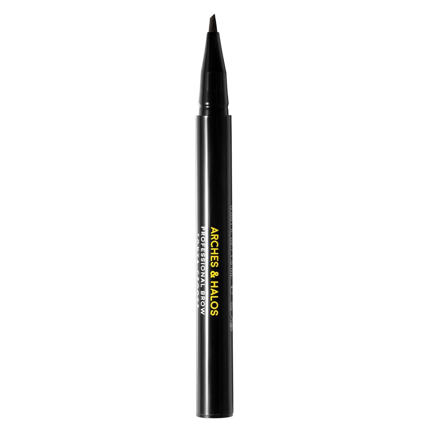 Arches and Halos Angled Bristle Tip Waterproof Brow Pen - Water Based and Smudge Proof Eyebrow Pencil - Extended Wear - Charcoal - 0.051 oz