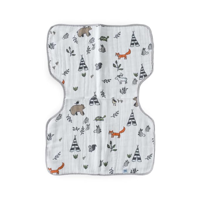 Little Unicorn Ultra-Absorbent Premium Burp Cloth | Soft on Baby's Skin | Larger Size | Ergonomic Design (Forest Friends)