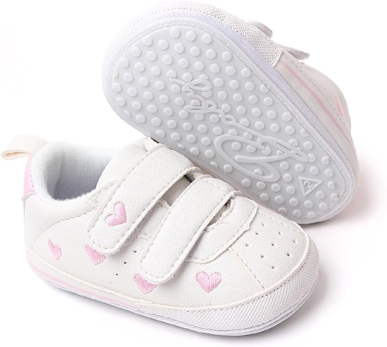 Clowora Baby Boys Girls Shoes Non-Slip Rubber Sole Sneakers Infant First Walking Toddler Crib Shoes Newborn Loafers Flats.