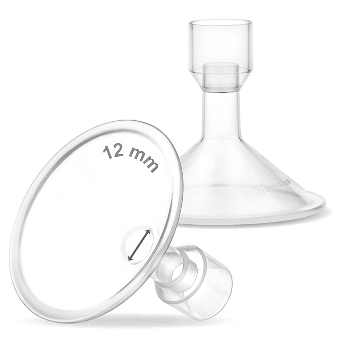 Maymom MyFit 12 mm Small Shields, Compatible with Medela Breast Pump- PersonalFit, Freestyle, Harmony, Maxi, Flex Connector, Connect to Widemouth/Narrow Connector, 2pcs