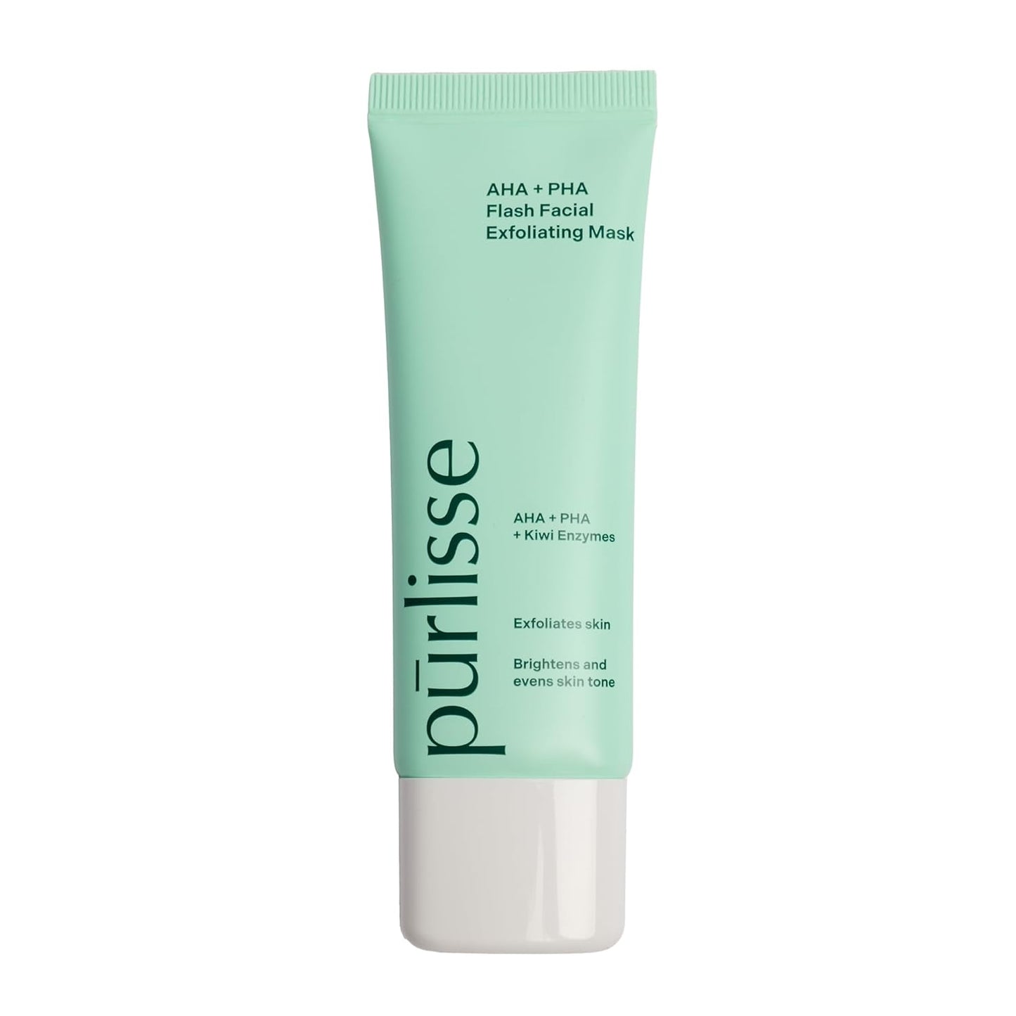 pürlisse AHA & PHA Flash Facial Exfoliant - Gentle Brightening Mask to Help Gently Refine Texture, Clear Pores & Even Skin Tone - Enriched with Fruit Enzymes to Support Skin Barrier (1.7 oz)
