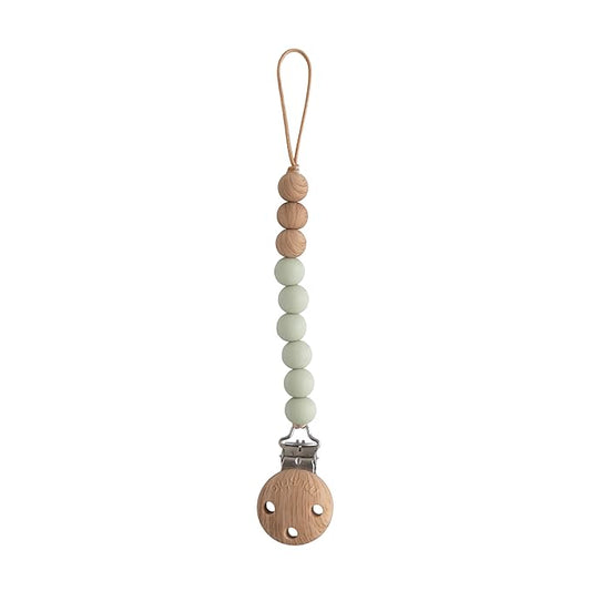 mushie 100% Silicone Baby Pacifier Clip BPA Free | Eva (Sage)
