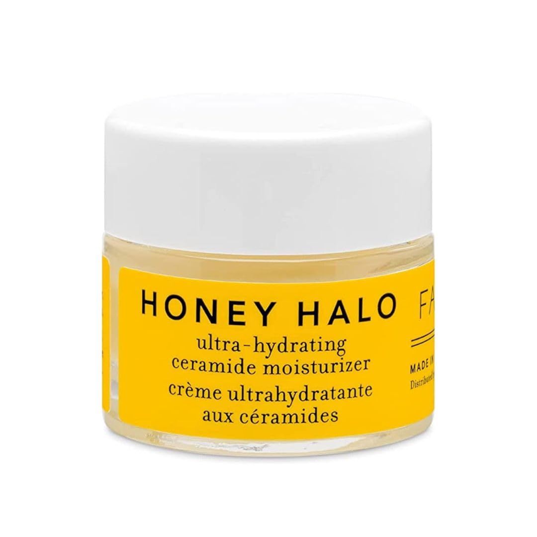 Farmacy Ceramide Face Moisturizer - Honey Halo Hydrating Facial Moisturizer for Dry Skin - Plumps, Soothes + Restores Skin with Potent Ceramides + Buckwheat Honey for a Dewy, Healthy Glow (9ml)