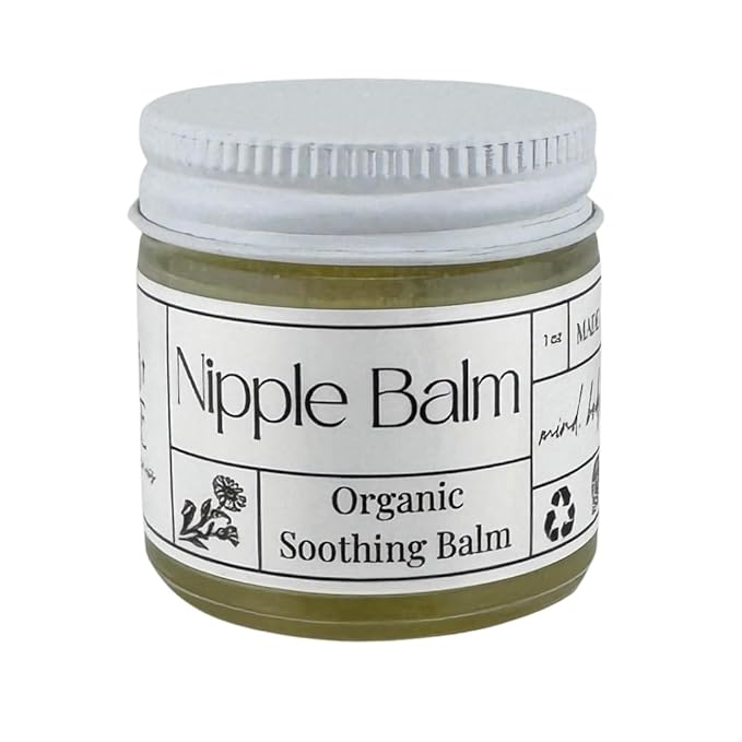 Faith and Grace Organics, Organic Nipple Balm, Safe for Nursing, Soothing Balm for Breastfeeding Mothers, Postpartum Essentials, 1 oz Glass Jar.