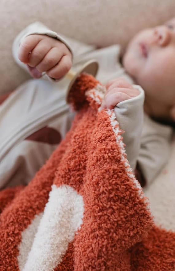 Forever French Baby | Lovey | Pacifier Holder | Lovey Gifts | Boy & Girl | Ideal for Age 0 Months & Up | Microfiber Feather Yarn (Queen of Hearts)