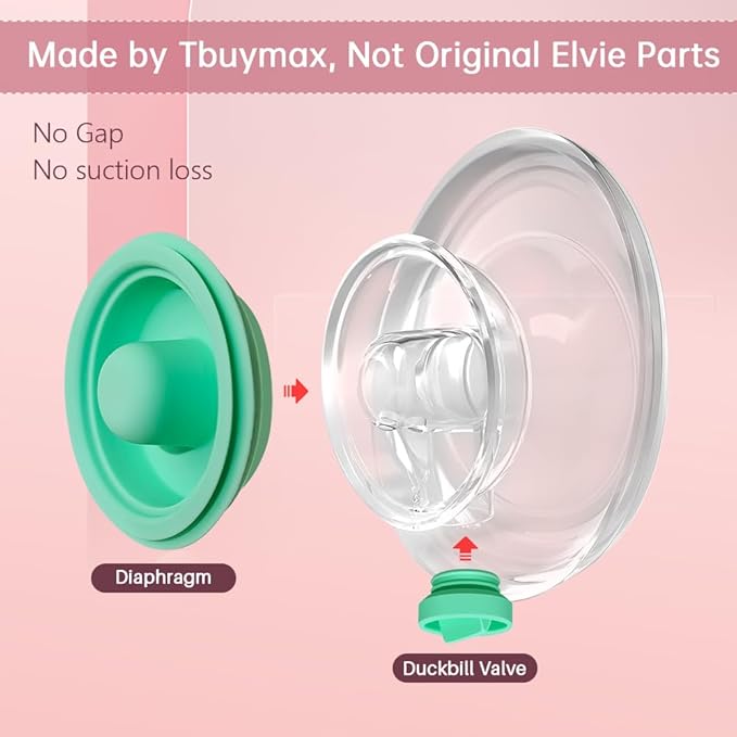 TB Tbuymax 4pc Pump Seals Compatible with Elvie Stride Diaphragm, Replacement Food Grade Silicone Breast Pump Accessories, Compatible with Elvie Stride Membrane Pump Parts