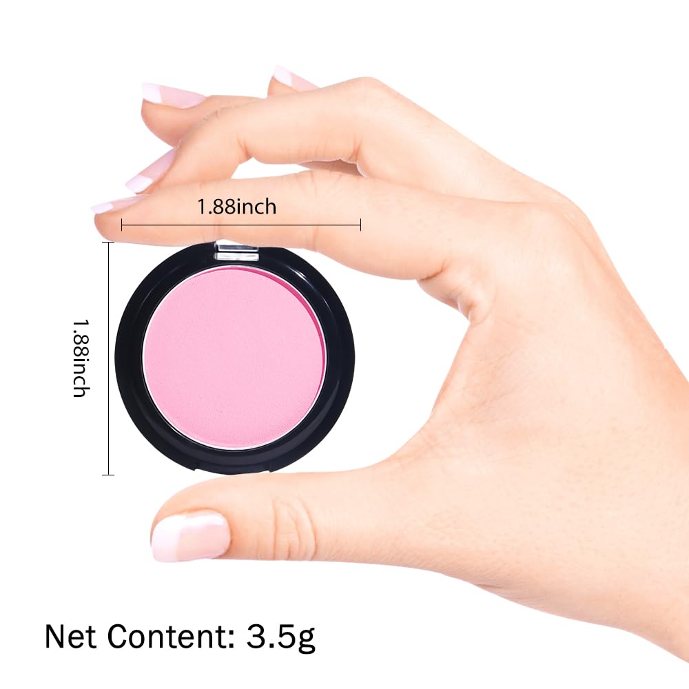 Monochrome Matte Eye Shadow Palette,Peach Pink Neutral Nude Matte Pressed Powder Single Eyeshadow,Natural Long Lasting Naturing-Looking Eyeshadow,Talc,Paraben Vegan & Cruelty Free