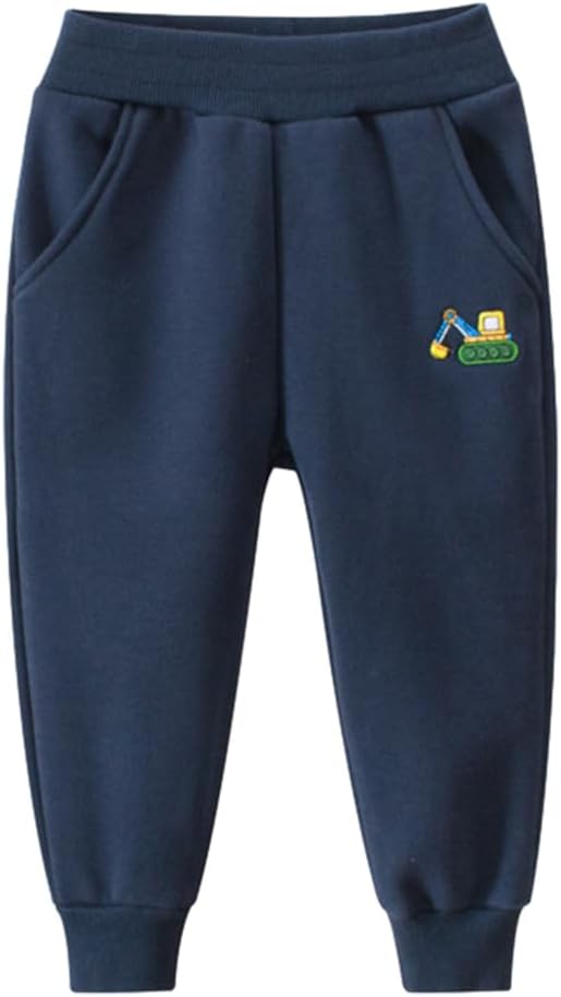 GFQLONG Toddler Boys 3 Pack Cotton Active Jogger Pants,Kids Cartoon Sweatpants Casual Lounging Bottoms
