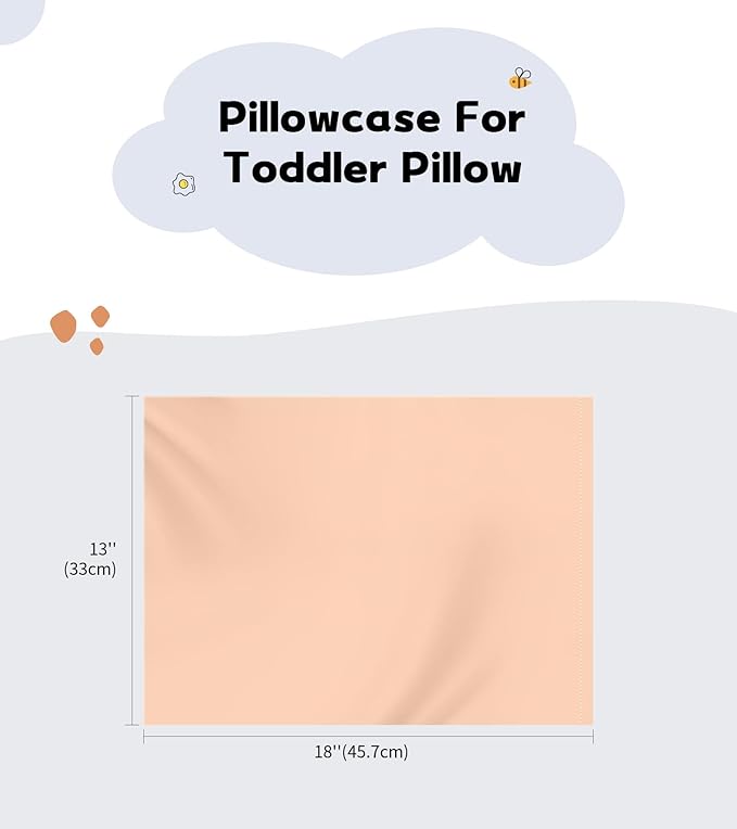Deep Dream Toddler Pillowcases for 13x18 Pillow 2 Pack, 100% Cotton Travel Pillow Case Cover, 600 Thread Count Cotton Pillow Covers, Soft & Breathable Small Pillow Cases Envelope Closure, Champagne