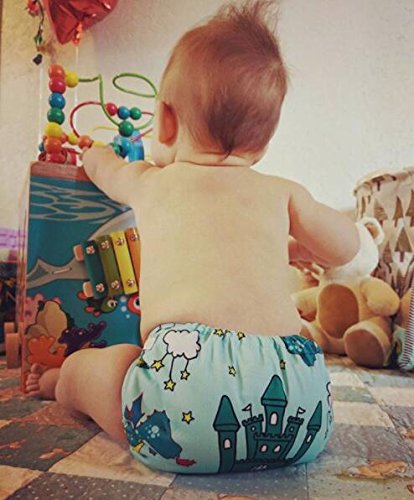 ALVABABY 6 Pack Cloth Diaper with 12 Inserts One Size Adjustable Washable Reusable Diaper Cover for Baby Girls and Boys