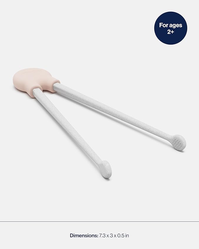 Lalo Chopsticks For Kids - Set of 2 Training Chopsticks Made of Silicone and Eco-Friendly Wheat Straw PP - Ages: 2 Years And Up - Easy to Clean & Dishwasher Safe - Grapefruit
