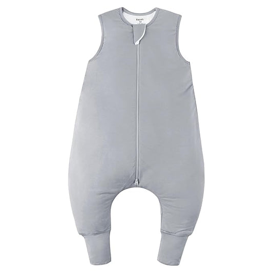 Rayon Made From Bamboo Sleep Sack 12-24 Months 0.5 Tog Ultra Soft Summer Toddler Sleep Sack 1t-2t with Feet 2-Way Zipper Lightweight Baby Sleeping Bag with Legs Thin Baby Wearable Blanket-Gray