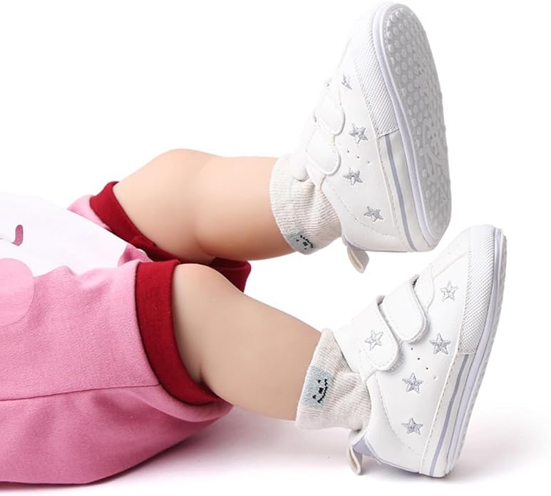Clowora Baby Boys Girls Shoes Non-Slip Rubber Sole Sneakers Infant First Walking Toddler Crib Shoes Newborn Loafers Flats.