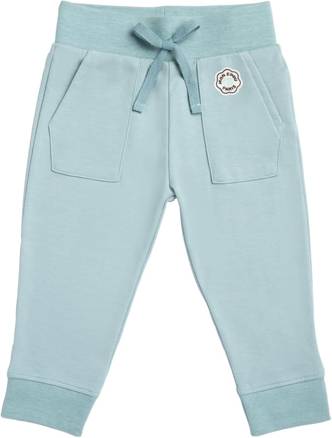 MON CHOU Organic Cotton Joggers - 100% Pima Cotton Baby Pants - Lightweight and Breathable Infant Pants for All Seasons