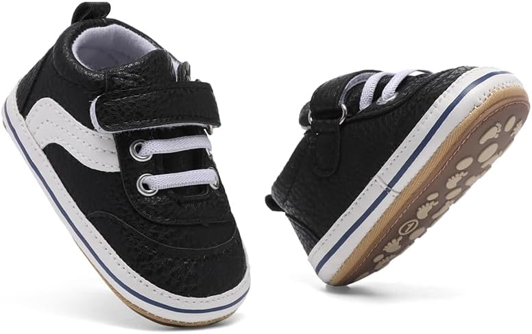 Clowora Baby Boys Girls Shoes Non-Slip Rubber Sole Sneakers Infant First Walking Toddler Crib Shoes Newborn Loafers Flats.